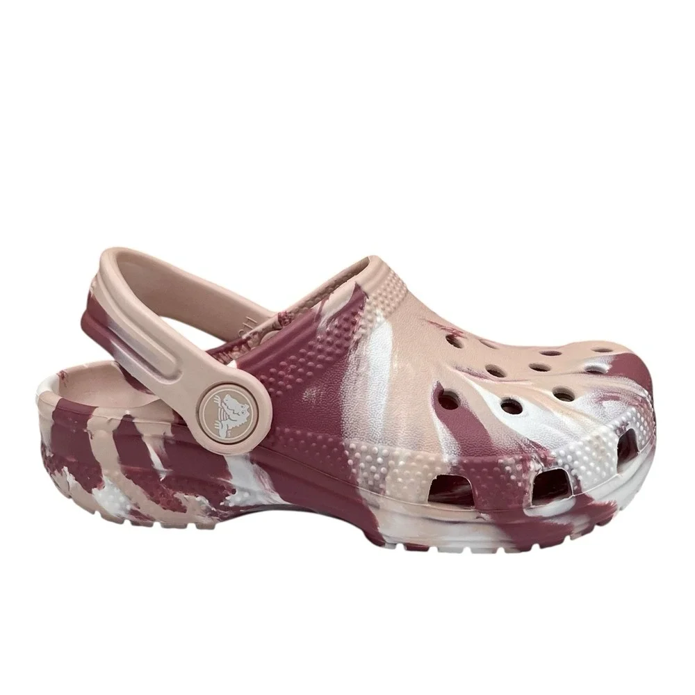 Crocs Little Girls Marbled Classic Watercolor Clogs Size 12 Slip-on Water Sandal